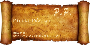 Piriti Péter névjegykártya