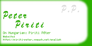 peter piriti business card