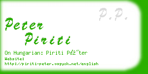 peter piriti business card